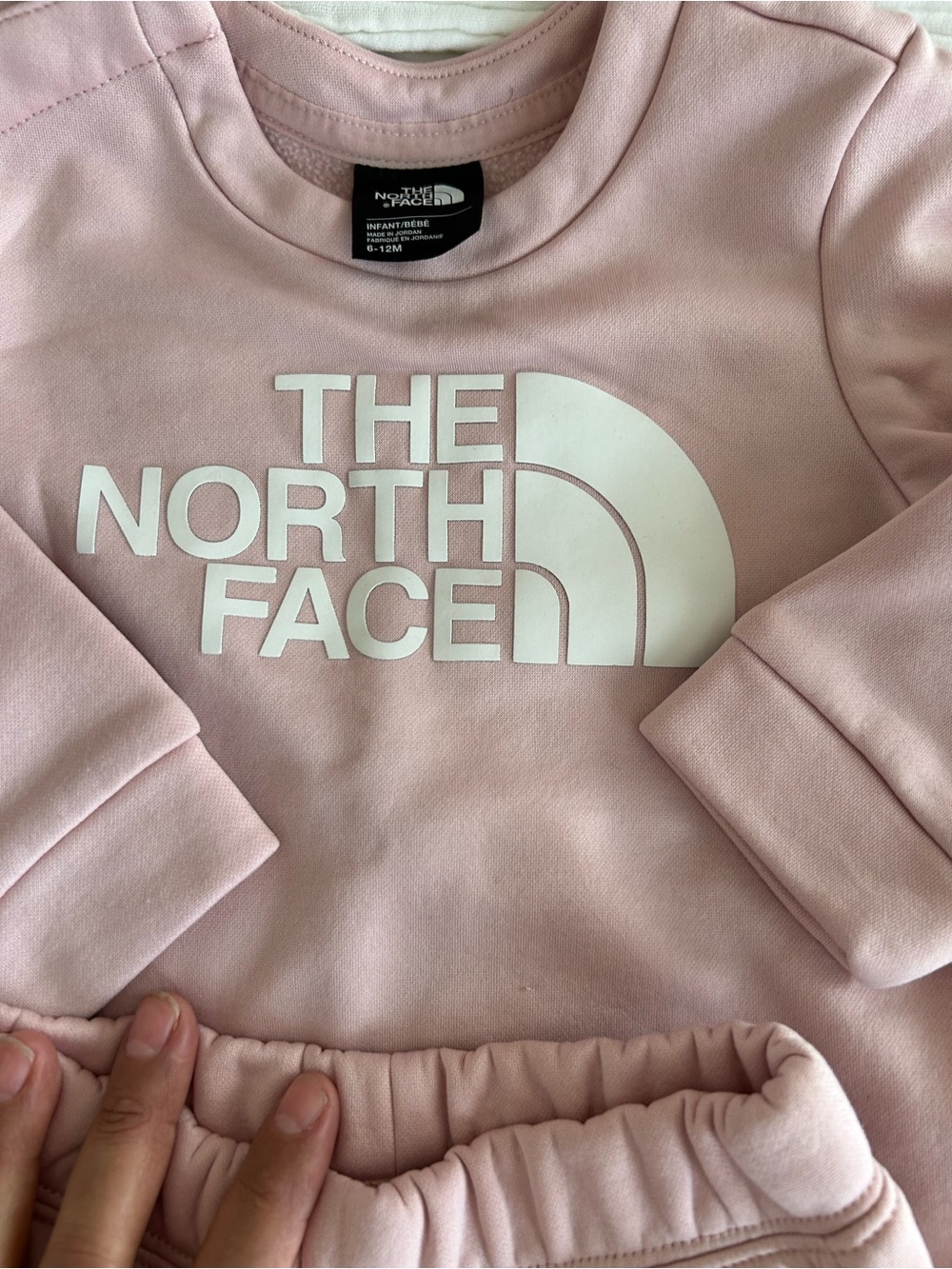 The North Face Kids Pink Logo Sweat Set - Soft Blush - Picture 3 of 4